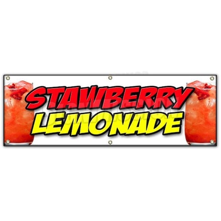 Signmission Strawberry Lemonade Banner Heavy Duty 13 Oz Vinyl with Grommets B-72 Strawberry Lemonade